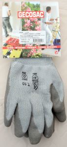 Paire de gants tricot coton enduit latex adhérisé gris - Taille 9