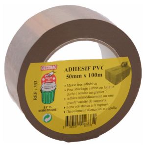 Adhésif PVC Havane 50 mm × 100 m – 32 microns