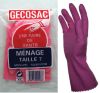 Paire de gants ménagers T7 latex flockés coton