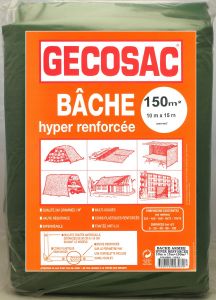 Bâche verte 10x15m 240gr/m² polypropylène tissé enduit polyéthylène