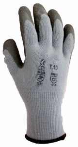 Paire de Gants tricot coton enduit latex adhérisé gris – Taille 9