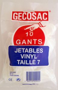 Gants vinyle ambidextres jetables - Taille 7