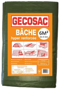 Bâche verte 2x3m 240gr/m² polypropylène tissé enduit polyéthylène 