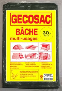 Bâche bicolore 5x6m 140/150gr polypropylène tissé enduit polyéthylène 