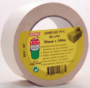 Adhésif PVC Blanc 50 mm × 100 m – 32 microns 
