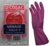 Paire de gants ménagers T9 latex flockés coton